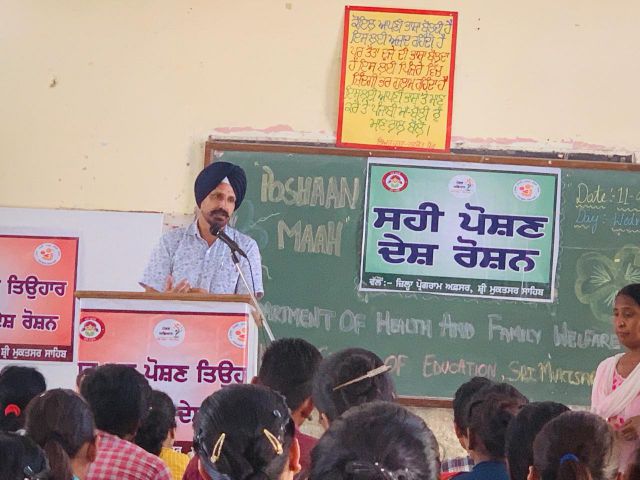 Sukhmander Singh Brar addressed students during celebration of  